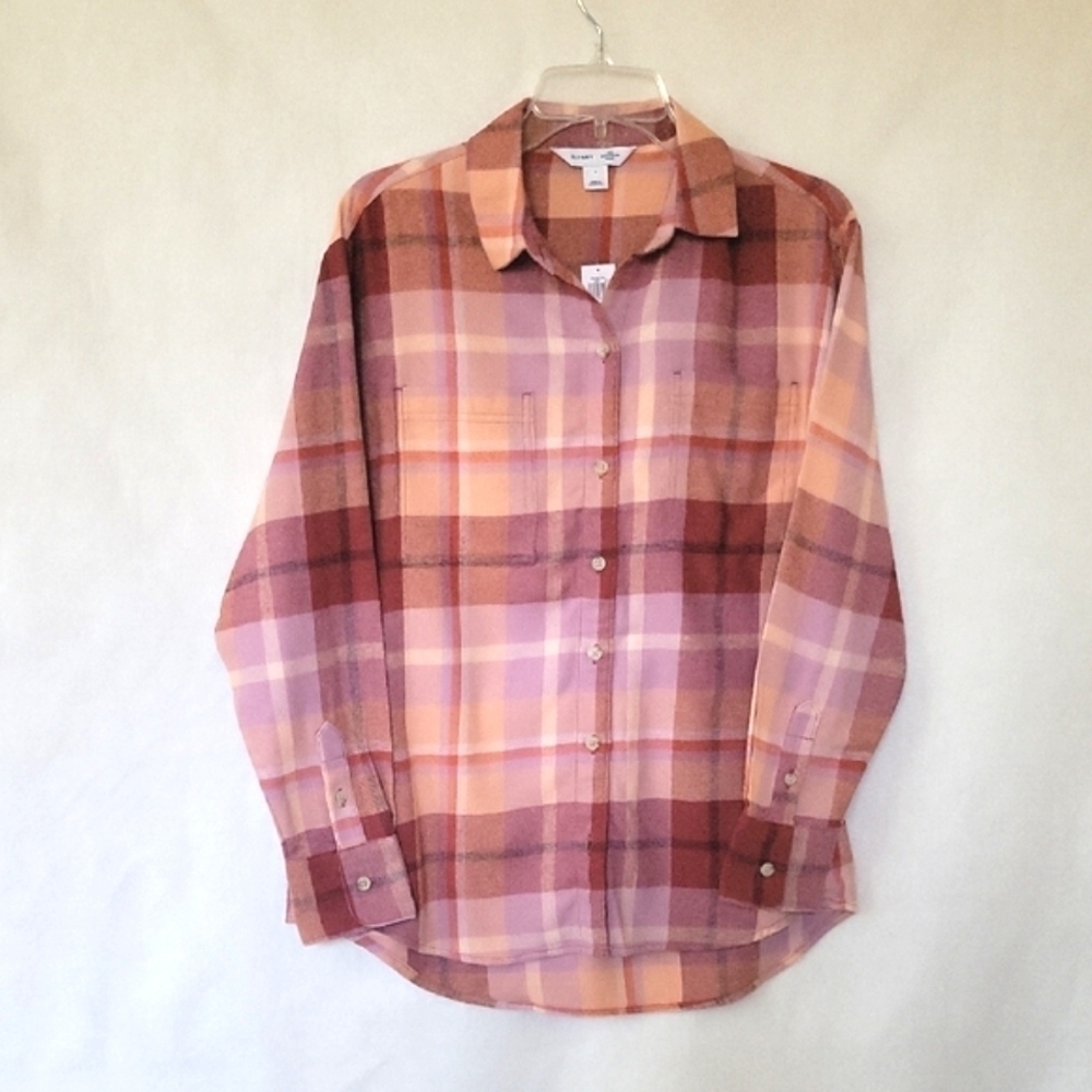 Old Navy Womens Boyfriend Plaid Flannel Shirt - Size Small